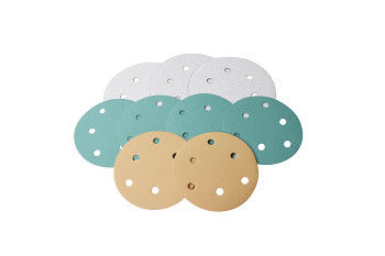 White Green Velcro Sanding Discs 150mm 80 Grit Velcro Abrasive Discs